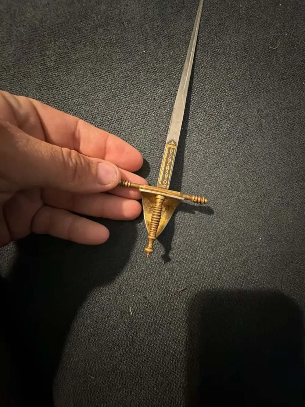 Vintage Spanish Toledo Damascene Letter Opener Sword uncommon